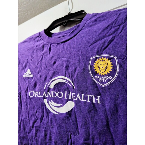 Orlando City Soccer T Shirt Shea #20 Adidas Sz Large 14 16 Purple Youth Cotton - Picture 9 of 11